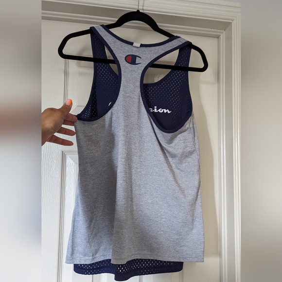 Champion Reversible Mesh Jersey Tank Top (Navy Blue) - Picture 8 of 10